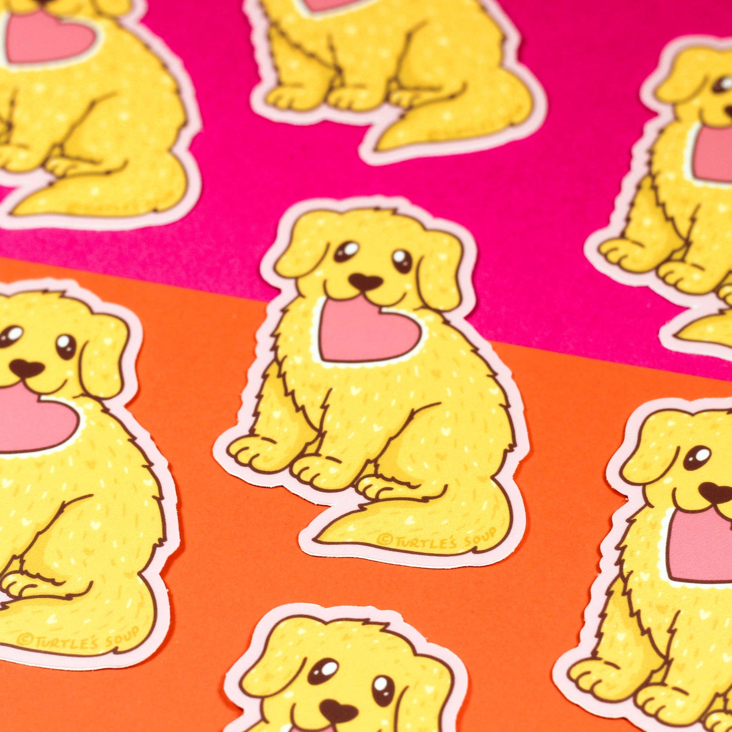 Golden Retriever Puppy Dog Cute Love Vinyl Sticker