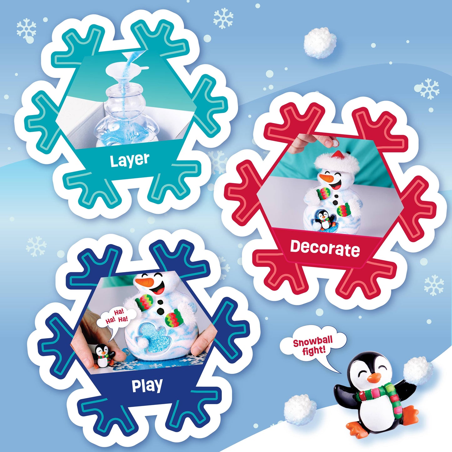 Sand Art Snowman Holiday Craft Kit for Kids