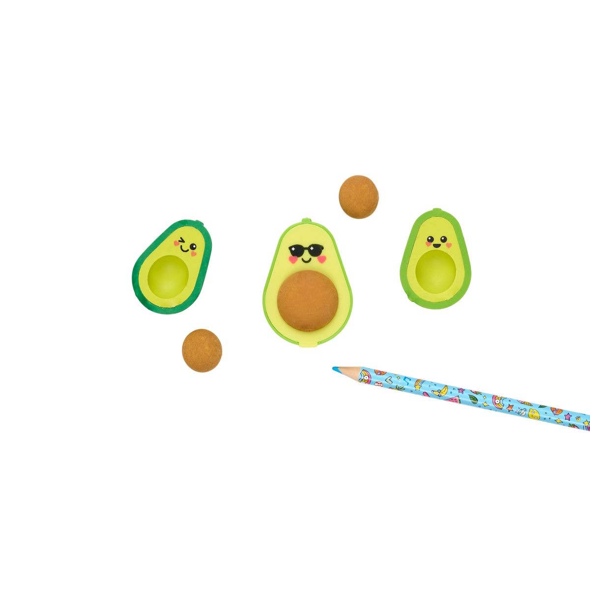 Avocado Love Eraser and Sharpener - set of 3
