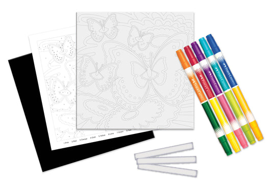 Marker Color by Number Bloomin Butterflies Kit for Kids