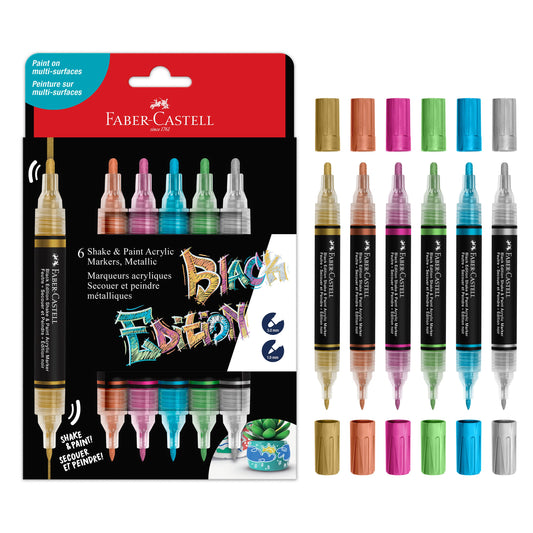 Shake & Paint Acrylic Markers 6 Ct Metallic Colors
