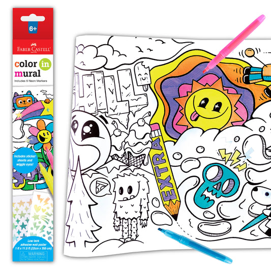 Self-Adhesive Color In Mural for Kids 1.5' x 11.5'