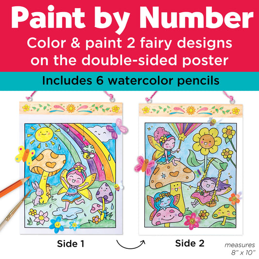 Paint by Numbers Fairy Friends Hanging Wall Art Kit for Kids
