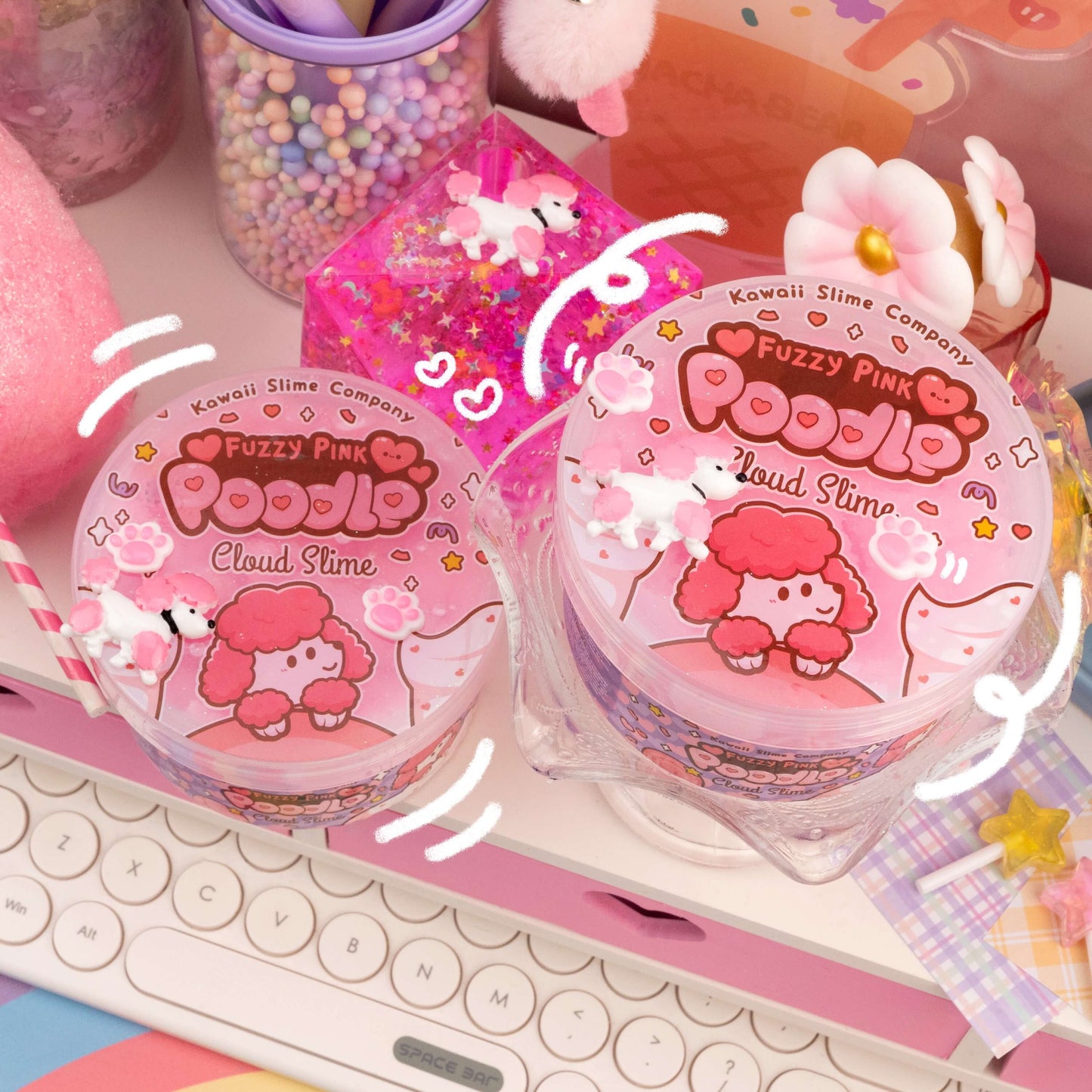 Fuzzy Pink Poodle Cloud Slime