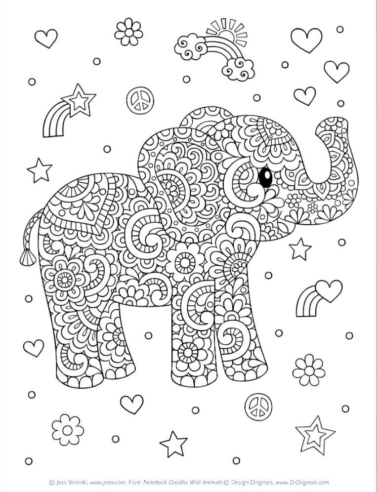 Coloring Book - Notebook Doodles Wild Animals