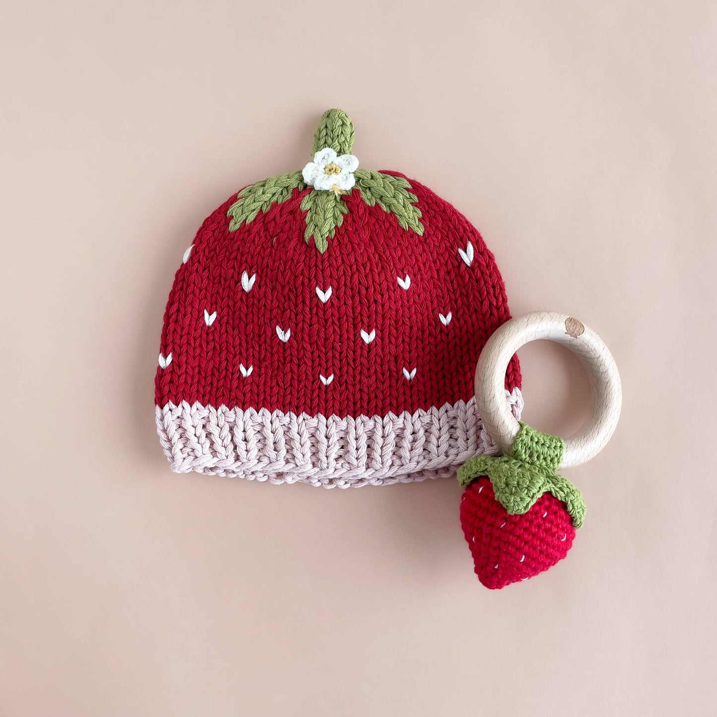 Cotton Addie Strawberry Beanie Baby Hat Spring Summer Gift