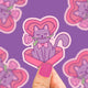 Rose Kitty Valentine Cat Chocolate Box Vinyl Sticker