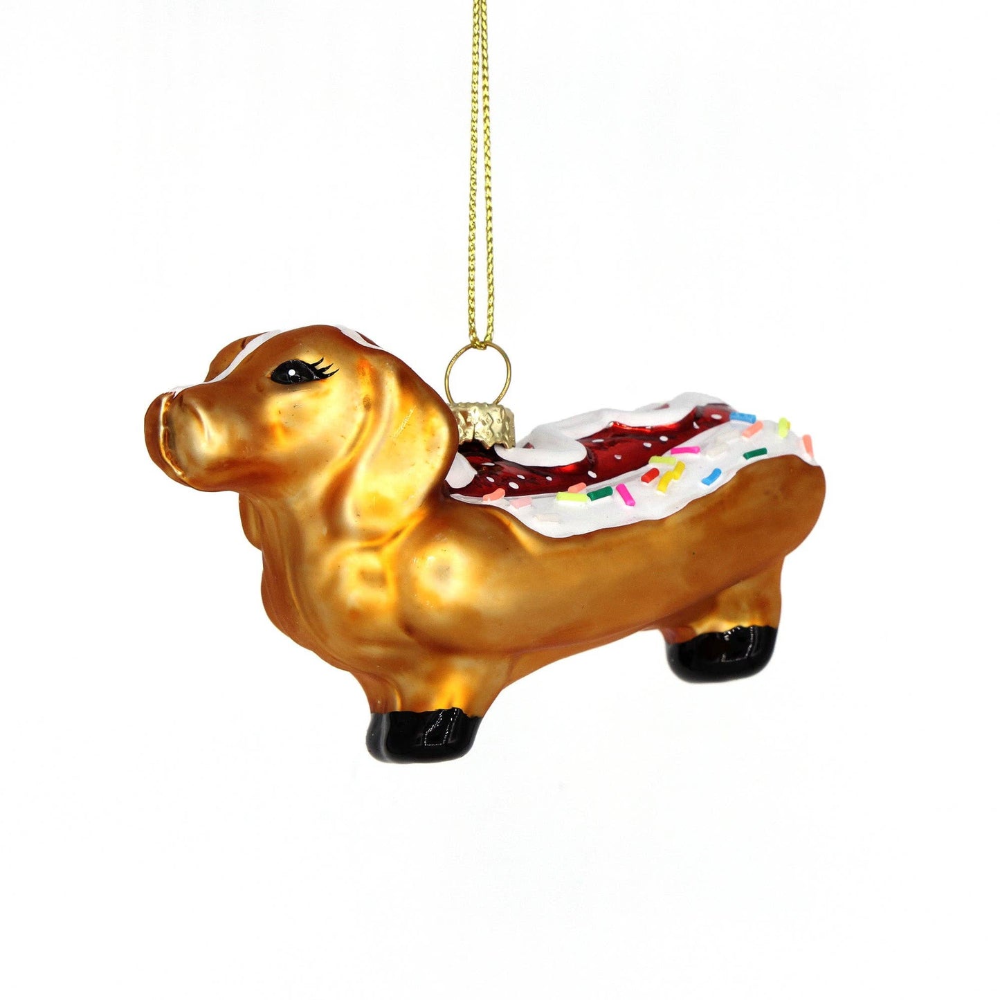 Weiner Dog, Retro Handcrafted Glass Pet Dog Tree Ornament