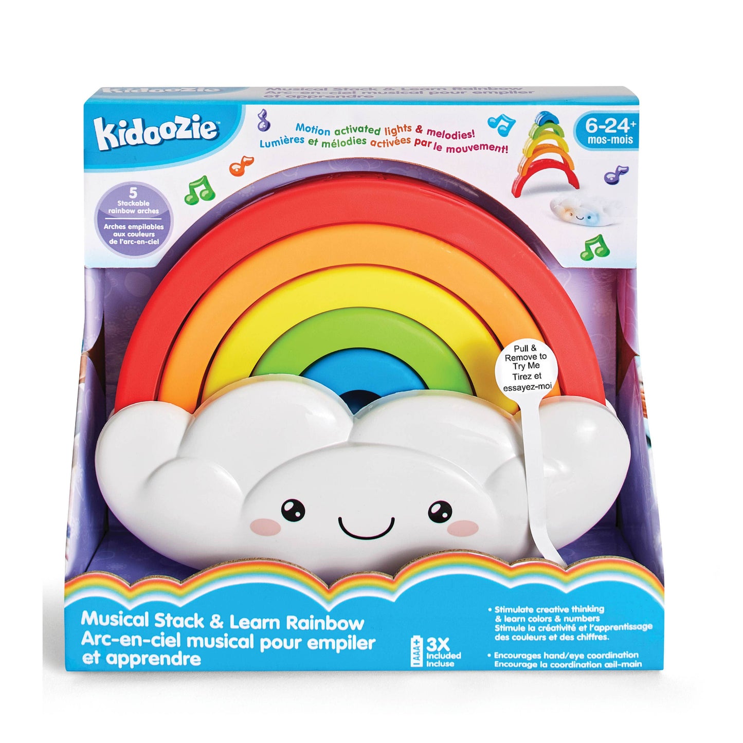 Kidoozie Musical Stack & Learn Rainbow, For Infants/Toddlers