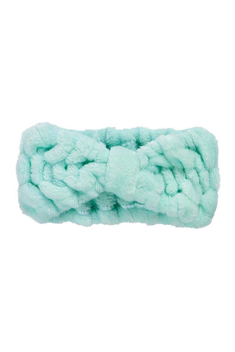 CALA 69233 Mint Plush Bow Headband - 6pc
