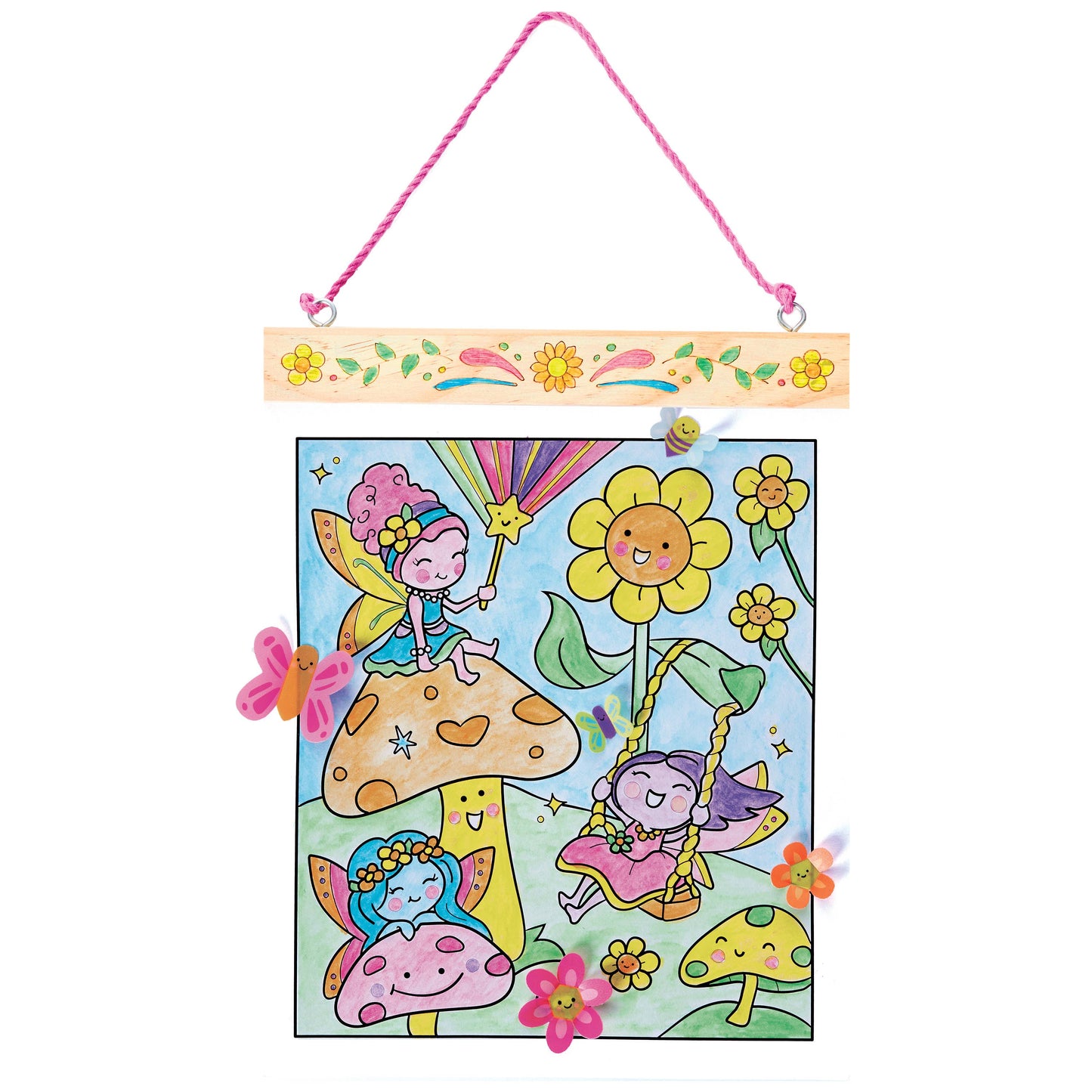 Paint by Numbers Fairy Friends Hanging Wall Art Kit for Kids
