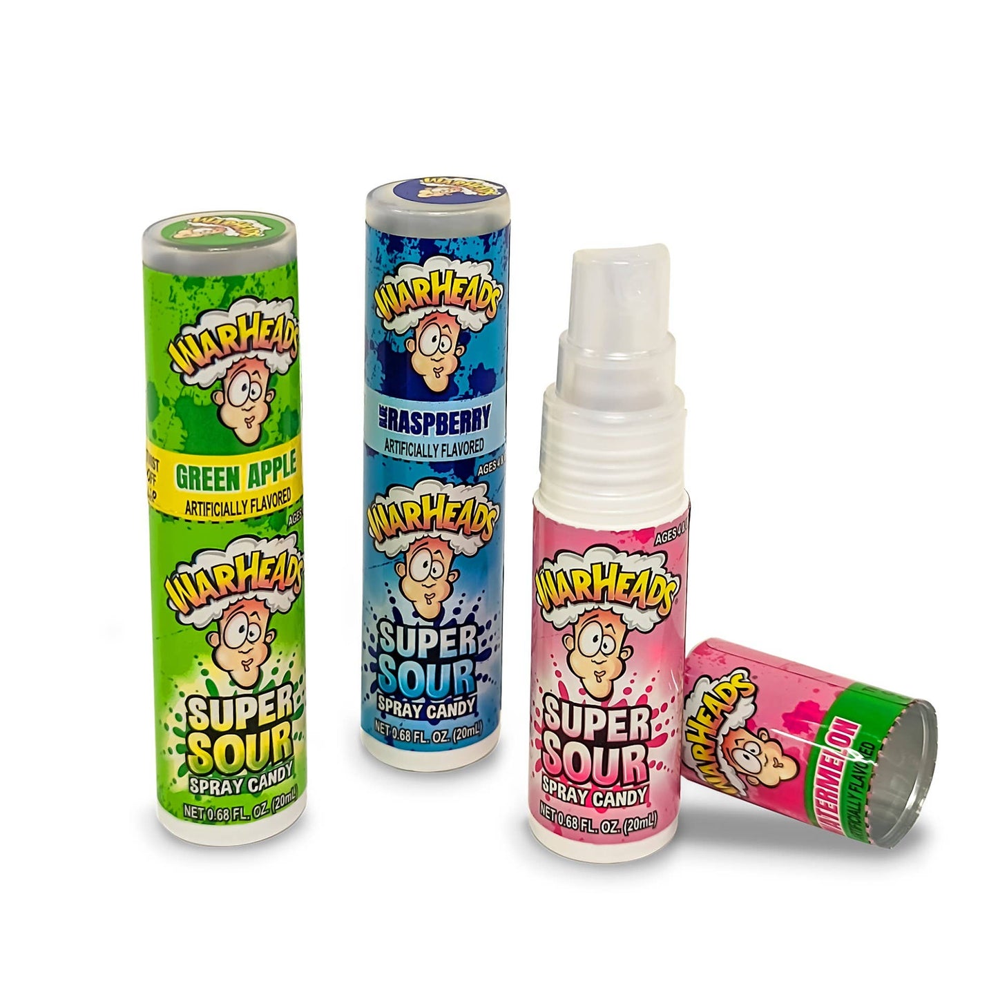 Warheads Super Sour Spray, Spray Candy, 24 Count
