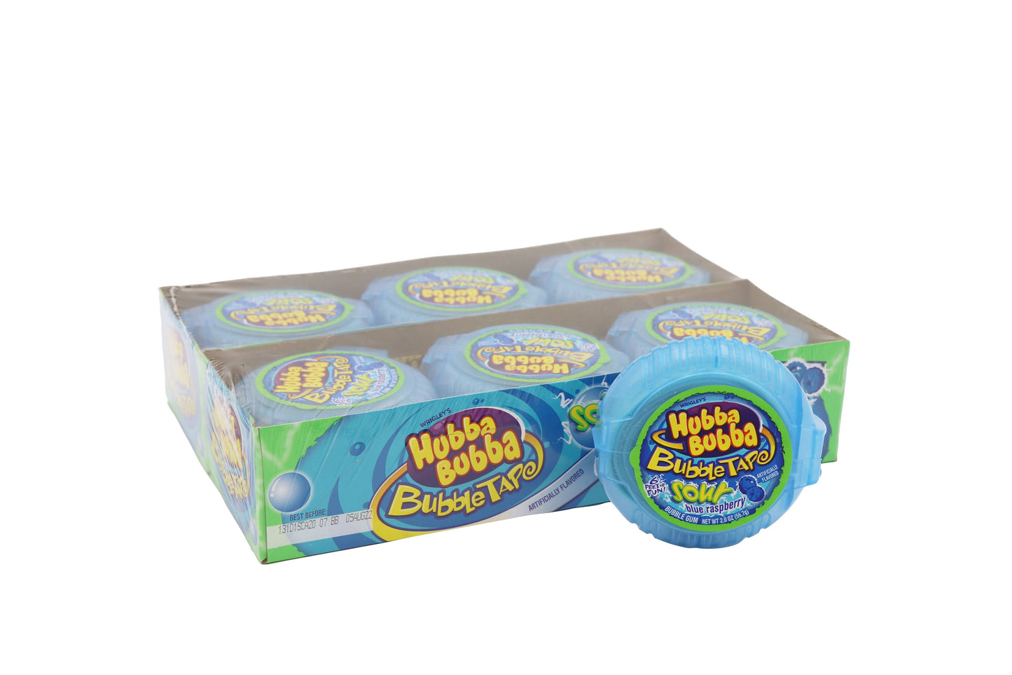 Hubba Bubba Sour Blue Raspberry Bubble Tape, 2.0oz, 12ct