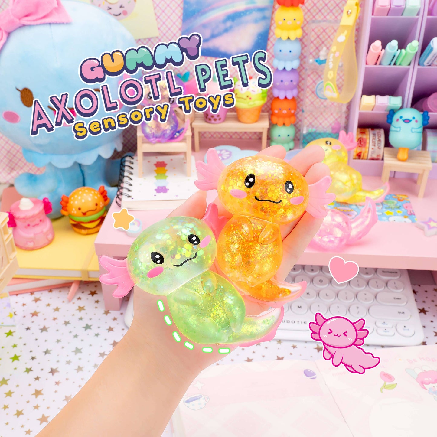 Gummy Axolotl Pets Sensory Squishy Toy (12pcs/case)