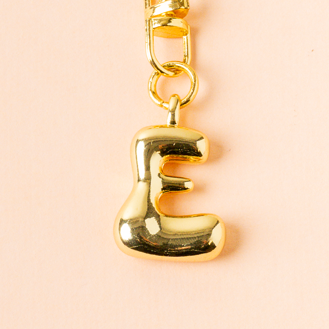 Bubble Letter Keychain Bag Charm-E