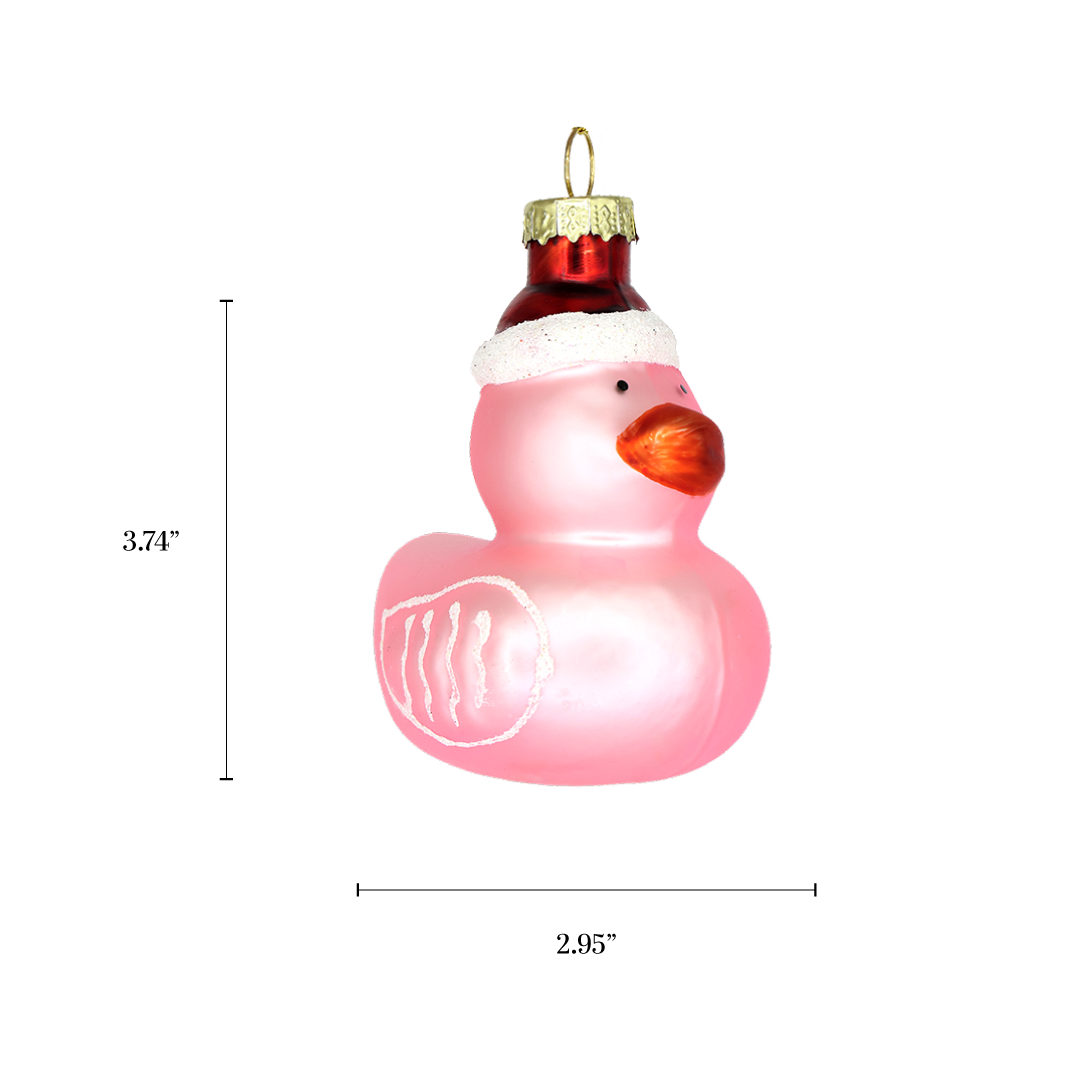 Pink Duckie, Vintage Baby’s First Glass Christmas Ornament