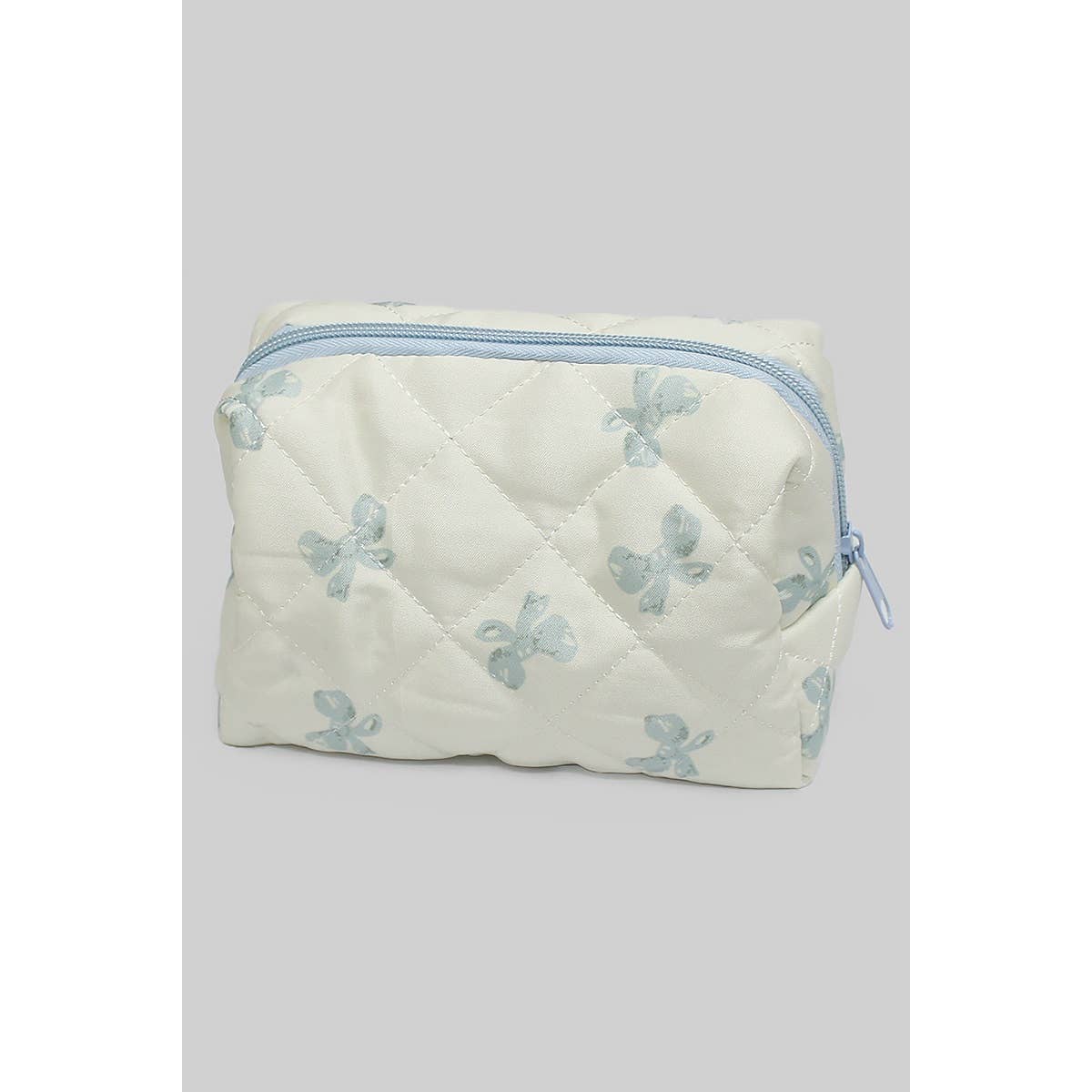 QUILTED BOW MAKEUP POUCH