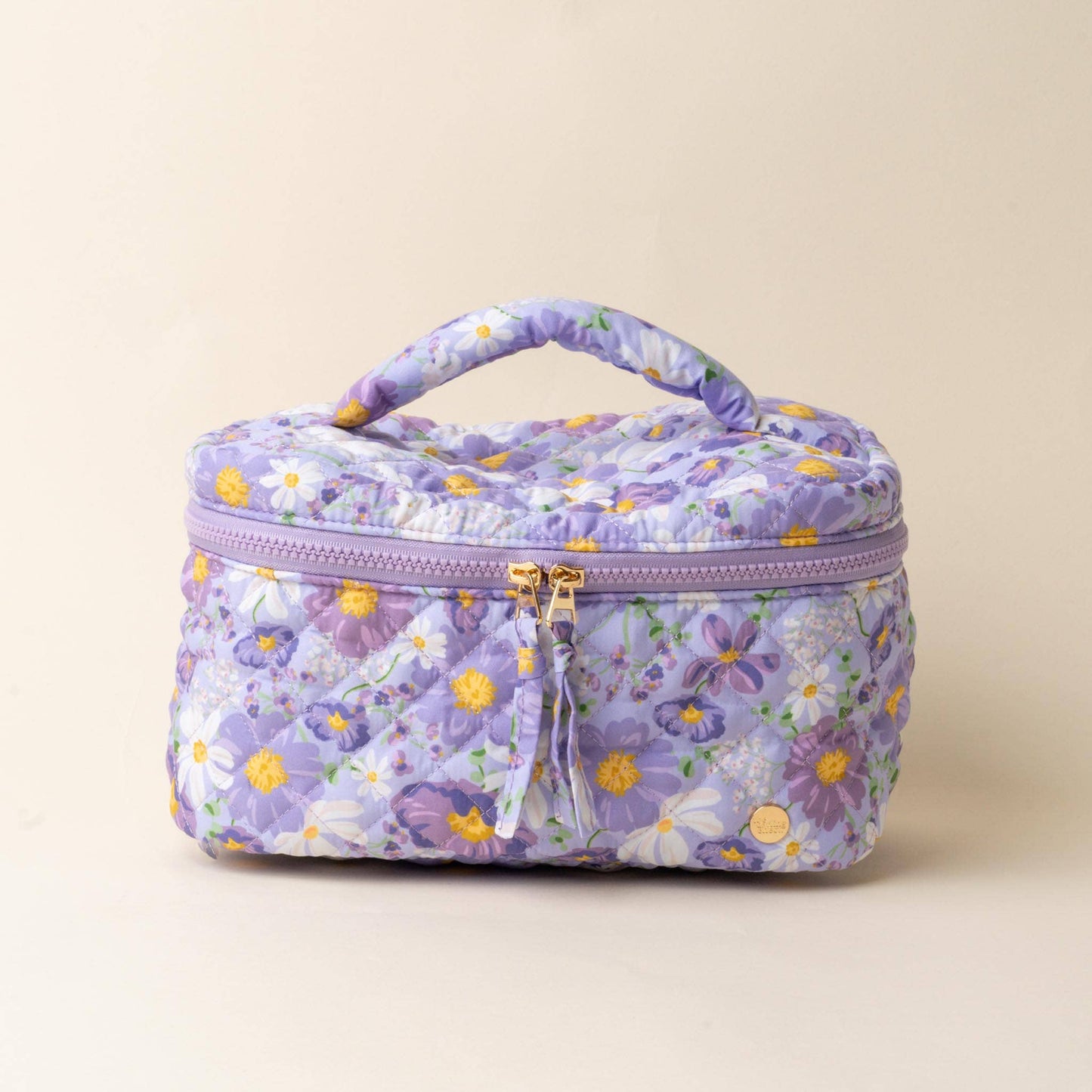 Glam & Go Quilted Cosmetic Bag-Bouquet Beauty Purple