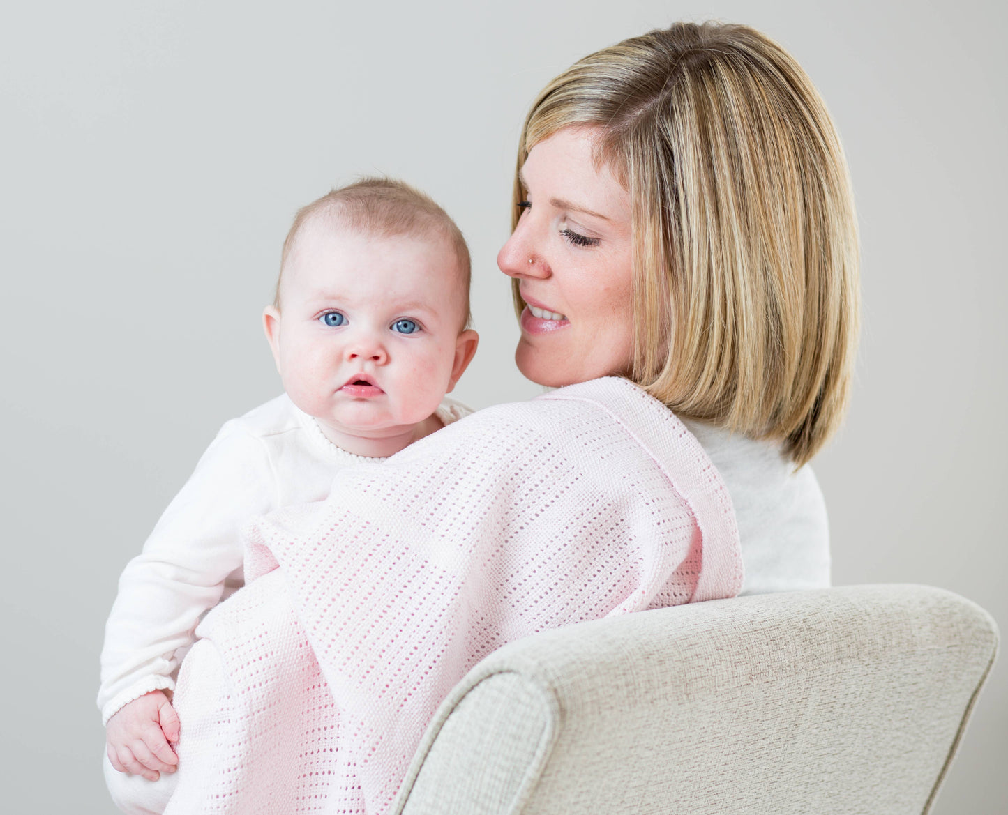 Cellular Baby Blanket – Pink- 100% Cotton (40" x 30")