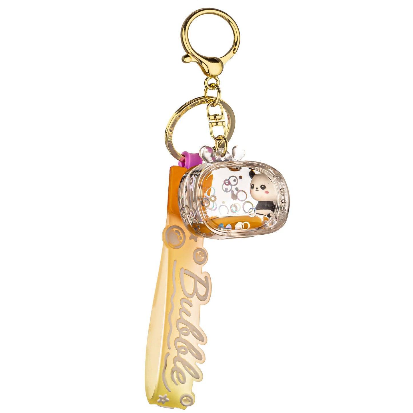 Cute Panda Cartoon TV Liquid Effort Sensory Keychain