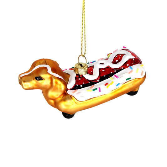 Weiner Dog, Retro Handcrafted Glass Pet Dog Tree Ornament
