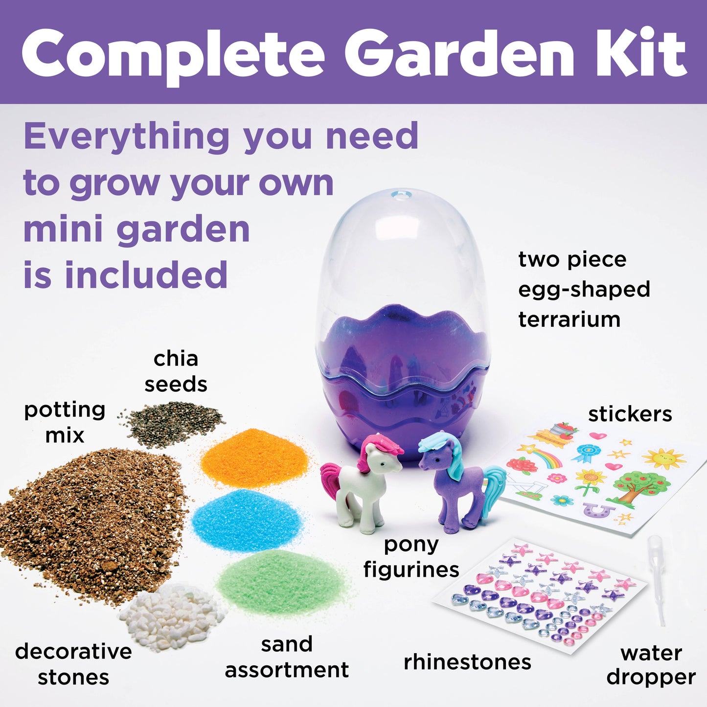 Grow a Mini Garden - Pony - DIY Craft Kit for Kids