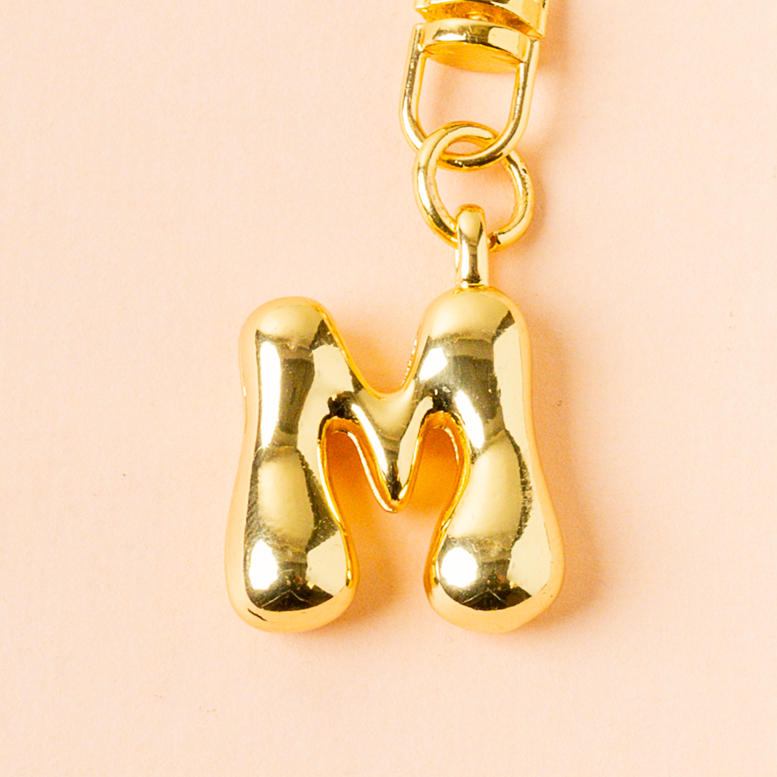 Bubble Letter Keychain Bag Charm-M