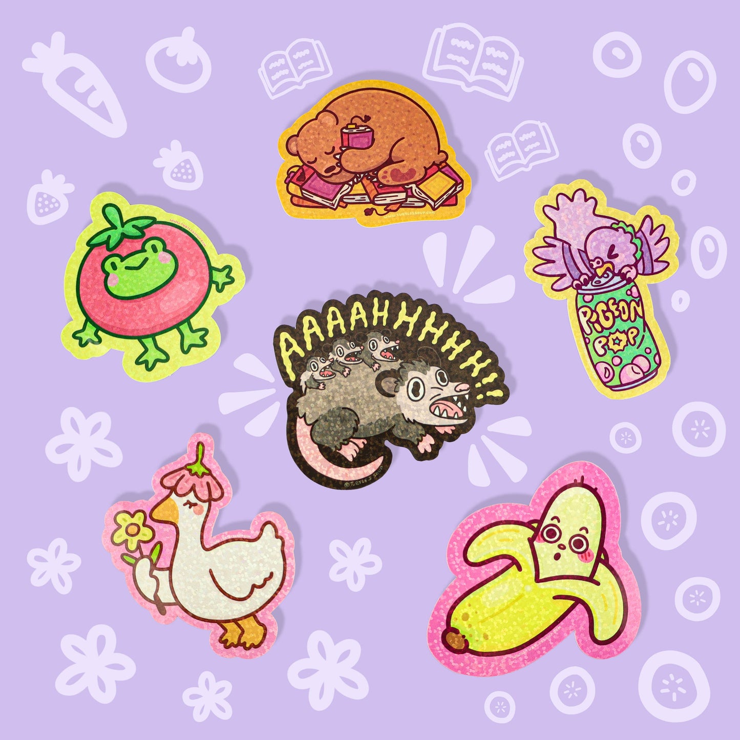 Floral Duck | Glitter | Holo | Ducky | Flower | Sticker