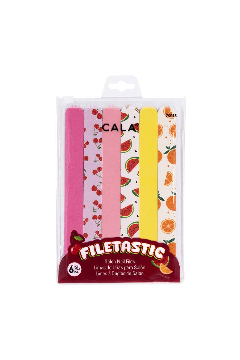 CALA 70115 Fruity Party 6pc Nail Files in pouch - 12set