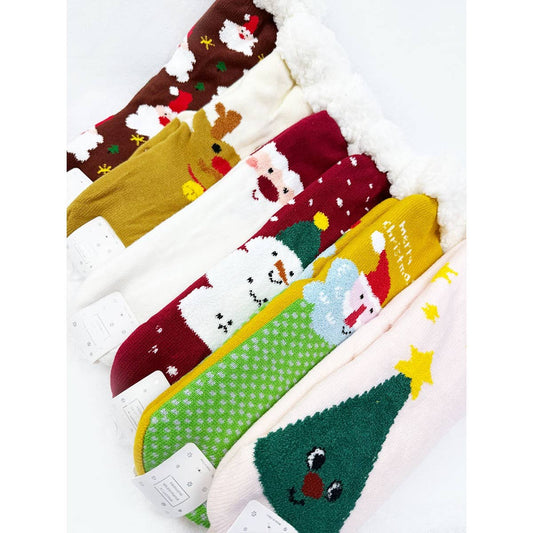 Fluffy Thermal Sherpa Christmas Slipper Socks