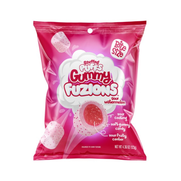 Stuffed Puffs Gummy Fuzions Sour Watermelon 4.36oz, 8ct