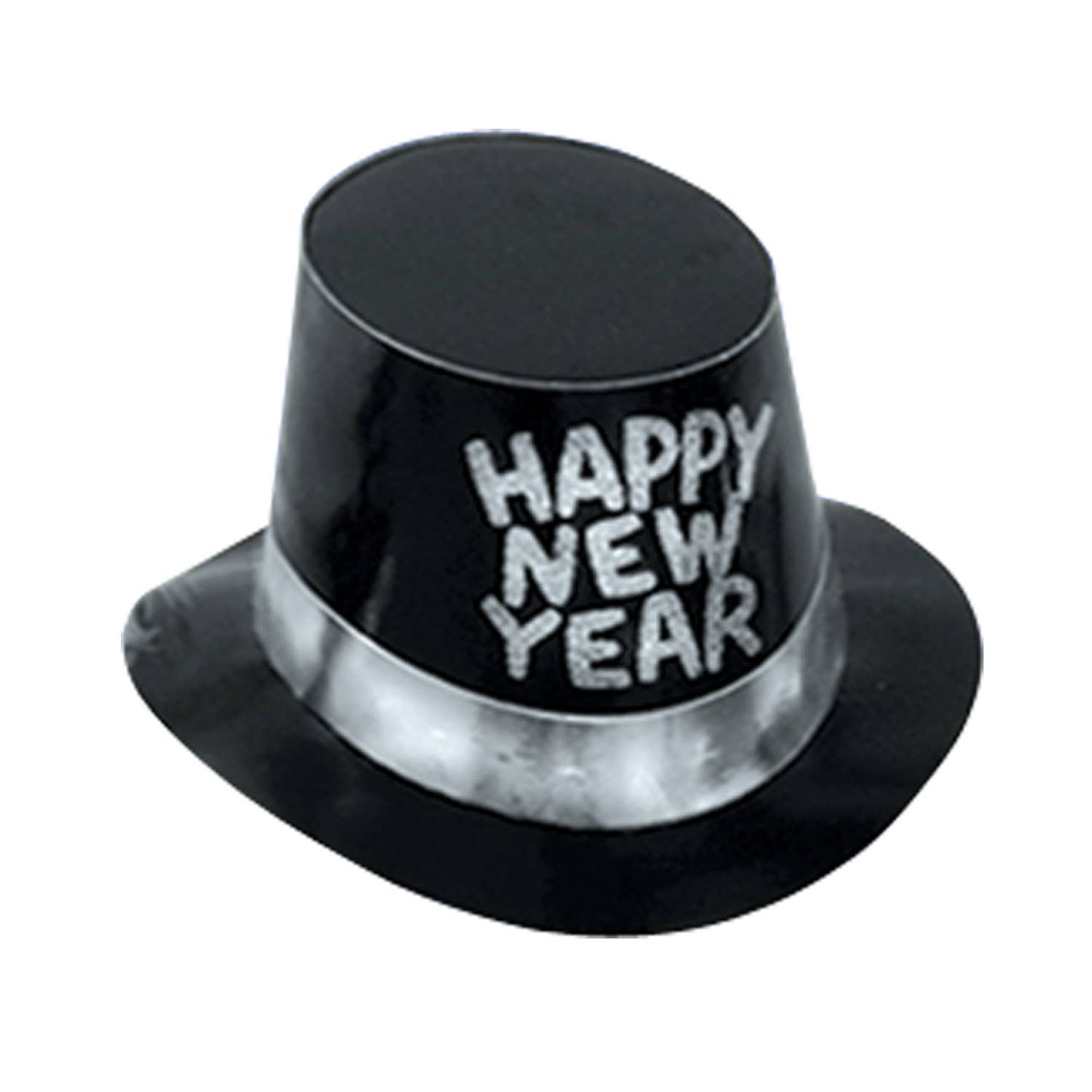 Black and Silver Hi-Hat with Glittered "Happy New Year"