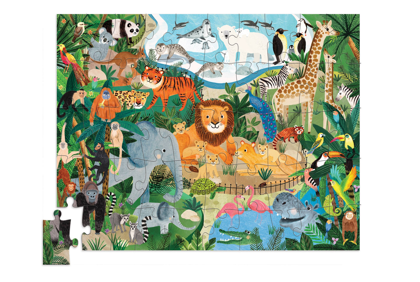50-Piece Flat House Puzzle - Zoo