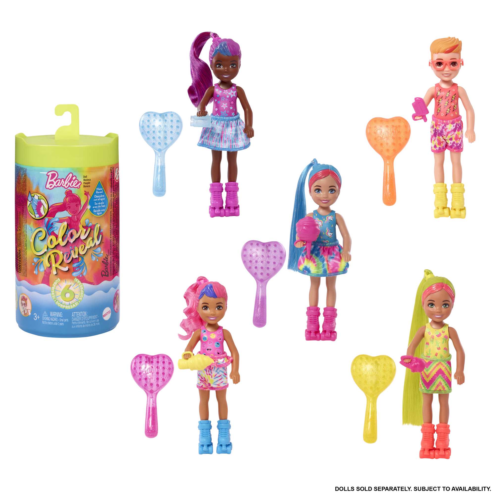 Barbie® Chelsea Color Reveal™ Doll Neon Tie-Dye Series – Pinwheels Toys &  Games