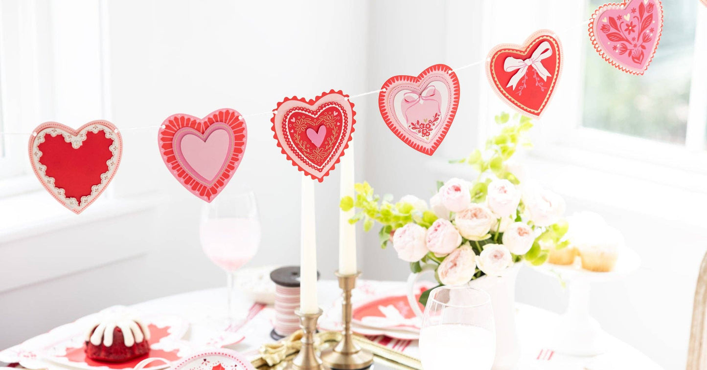 Layered Vintage Heart Banner