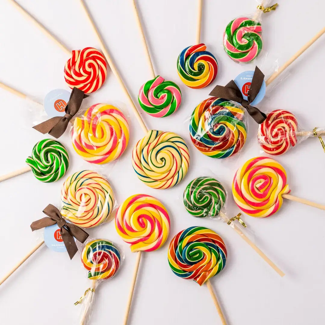 Handmade Lollipop w/ Bow - Tie Dye Cotton Candy - 2 oz