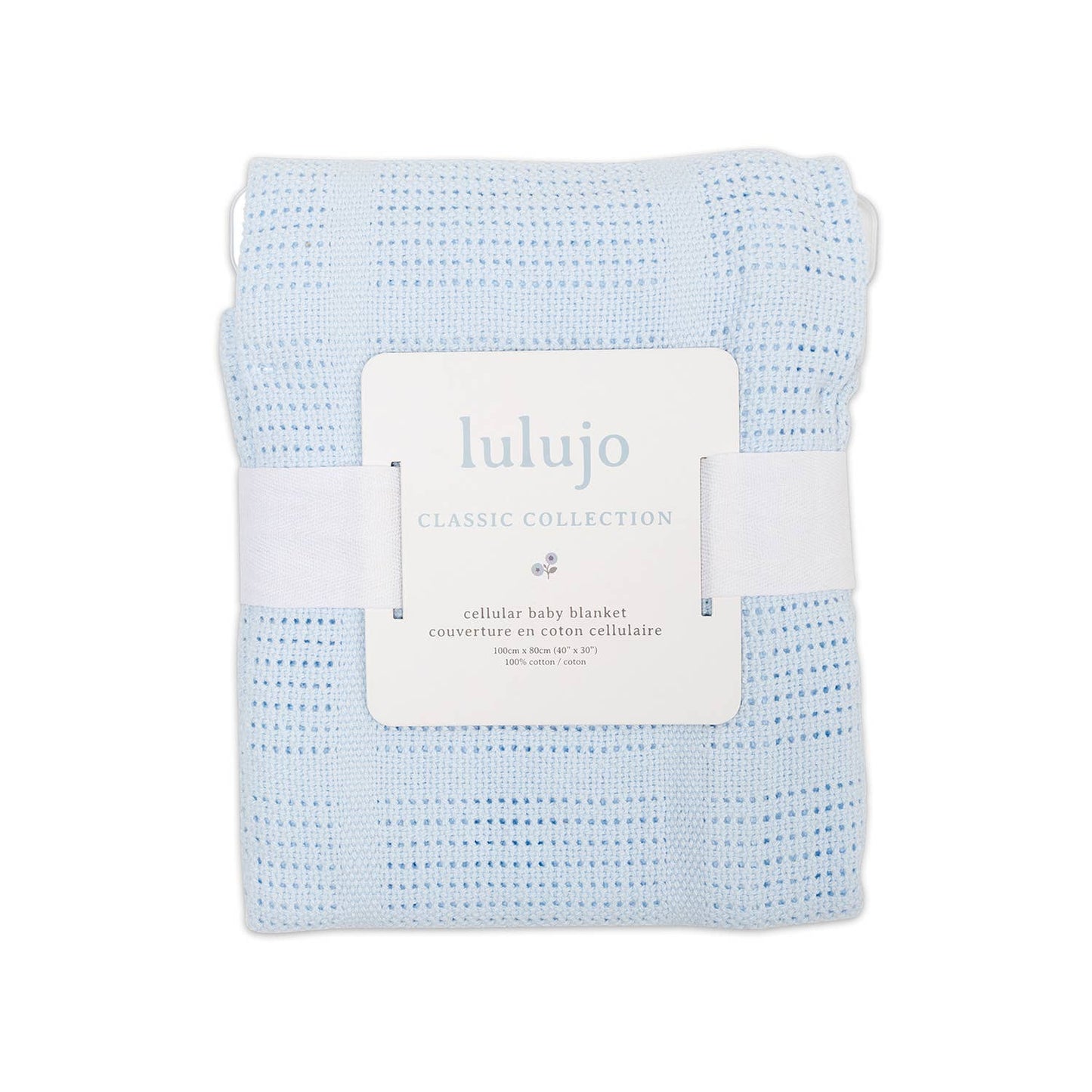 Cellular Baby Blanket – Blue- 100% Cotton (40" x 30")