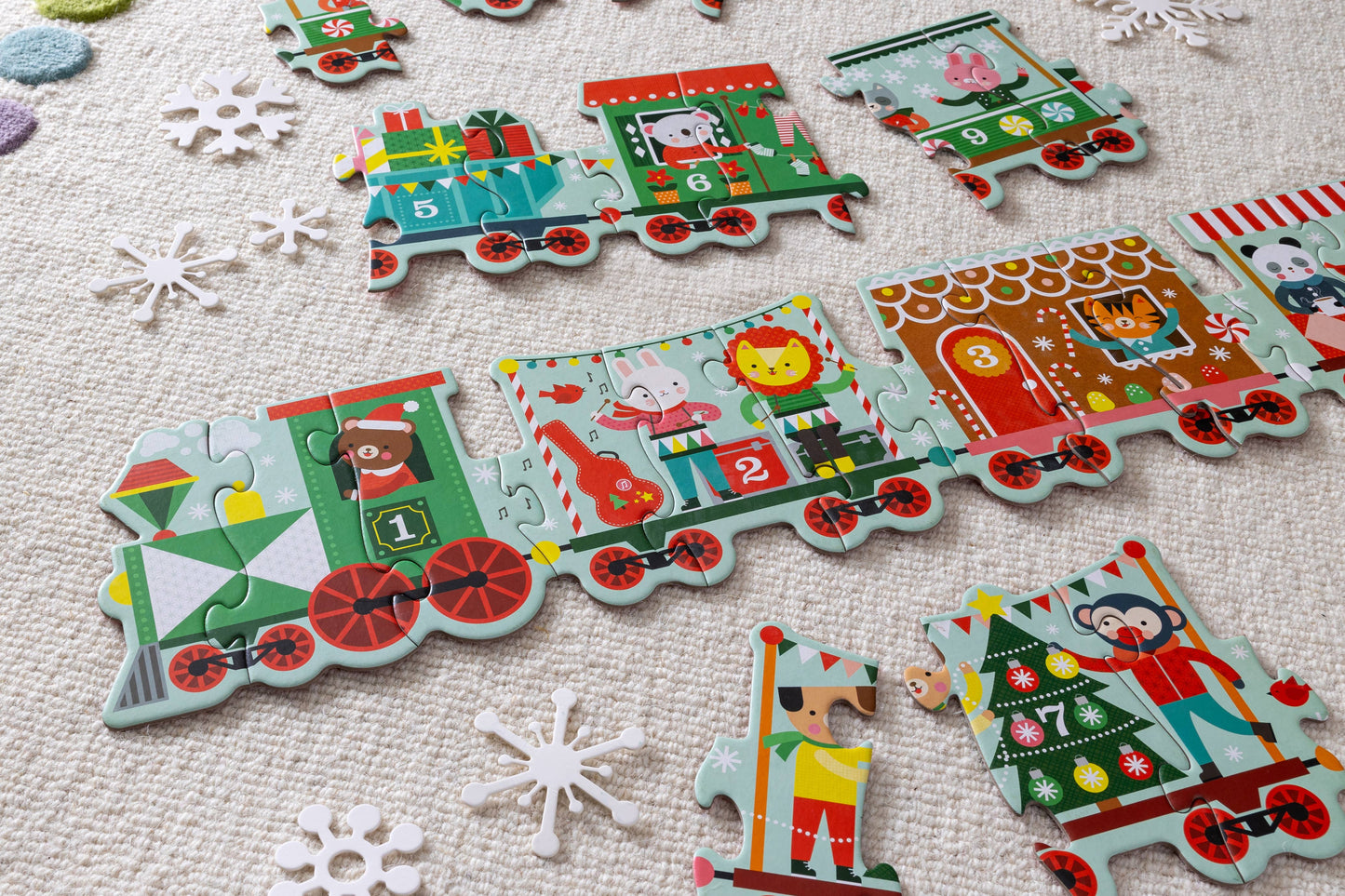 Christmas Train Shaped Floor Puzzle