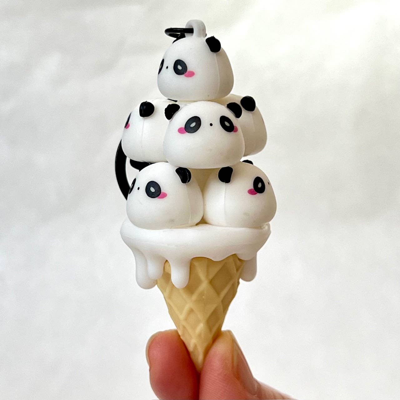12163 PANDA CONE FAMILY KEY CHARM-12