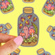 Firefly Terrarium Mushroom Water Bottle Vinyl Sticker