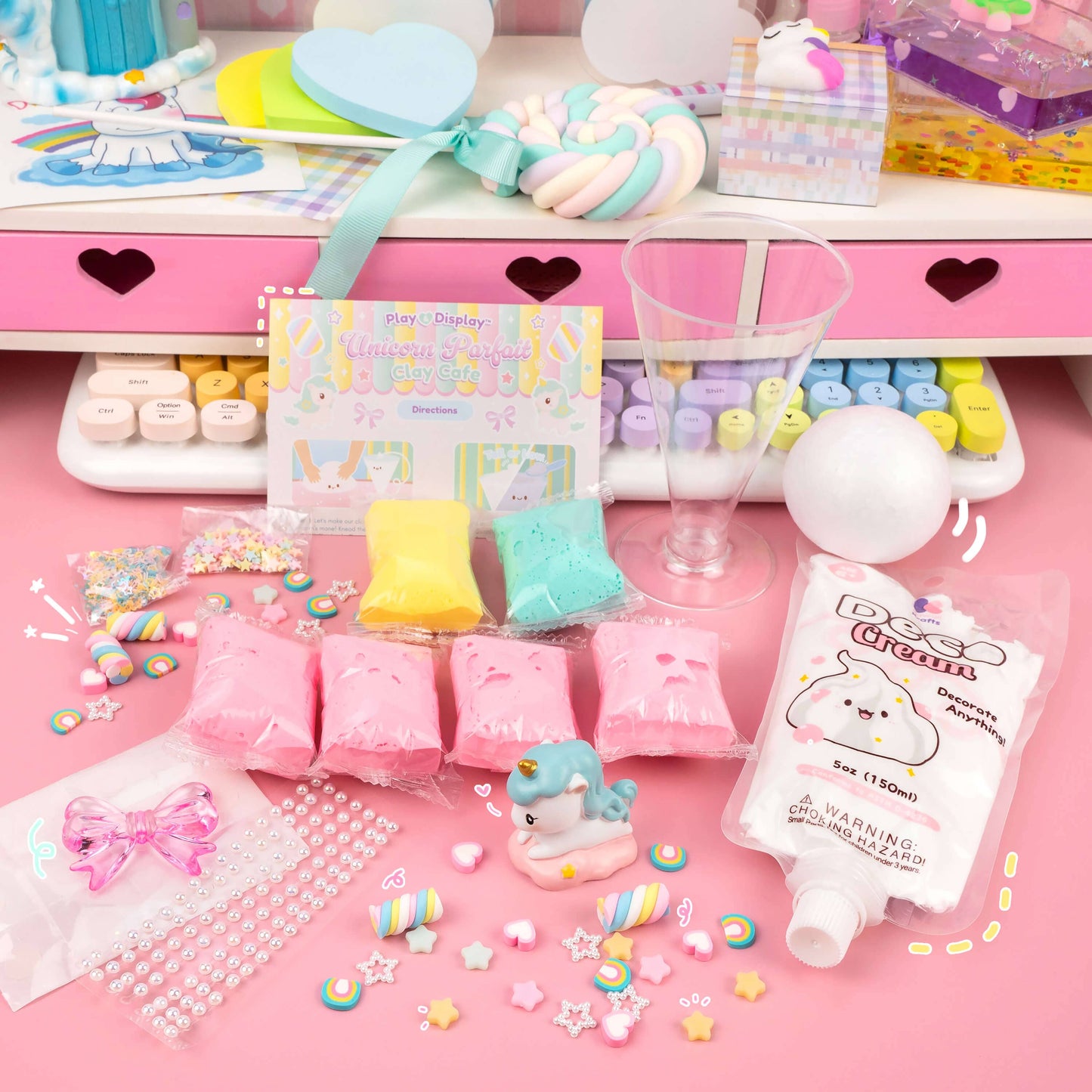 Play & Display Unicorn Parfait Clay Cafe Kit (16pcs/case)