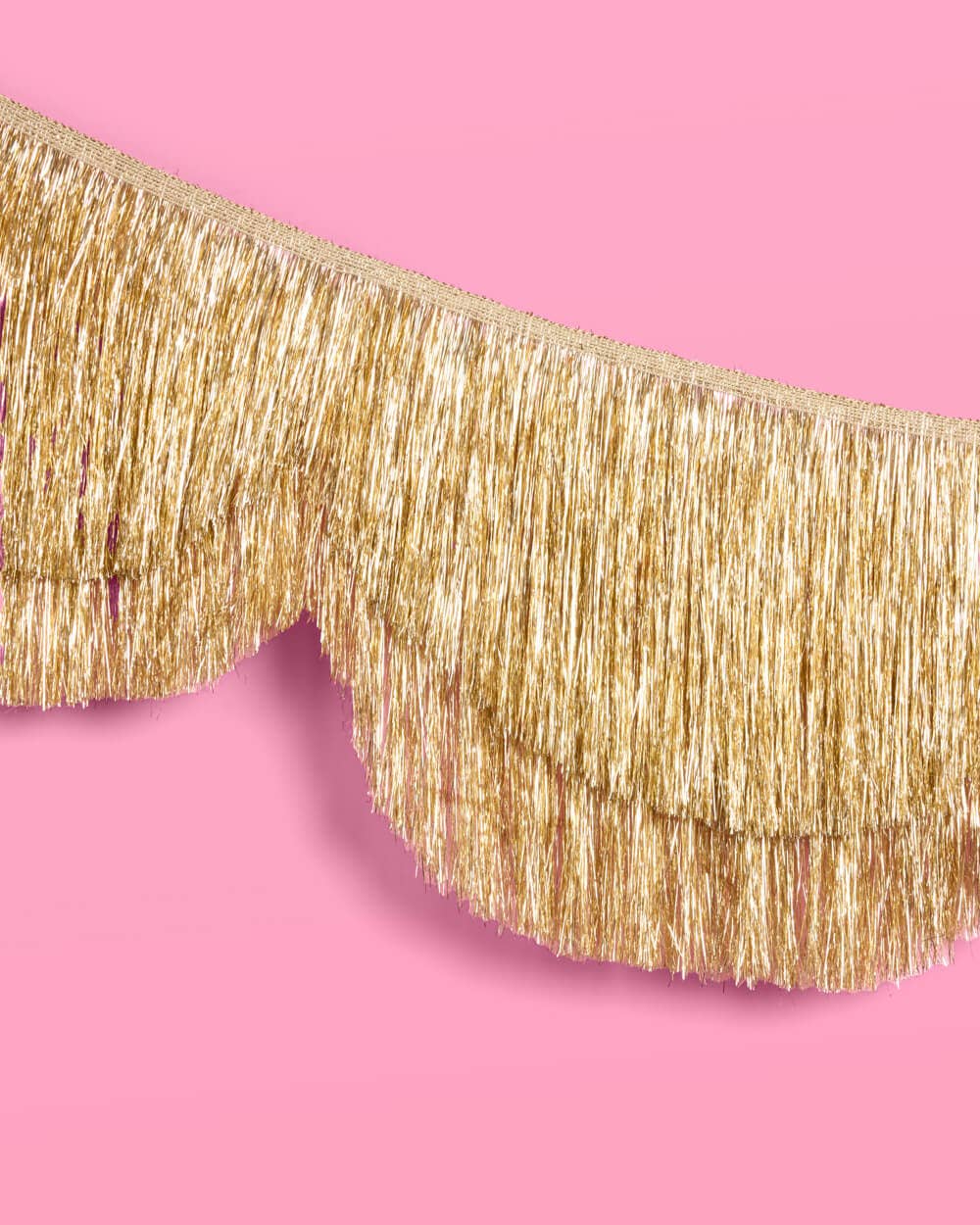 Stay Golden Fringe - scalloped banner, Tinsel, Golden birthday