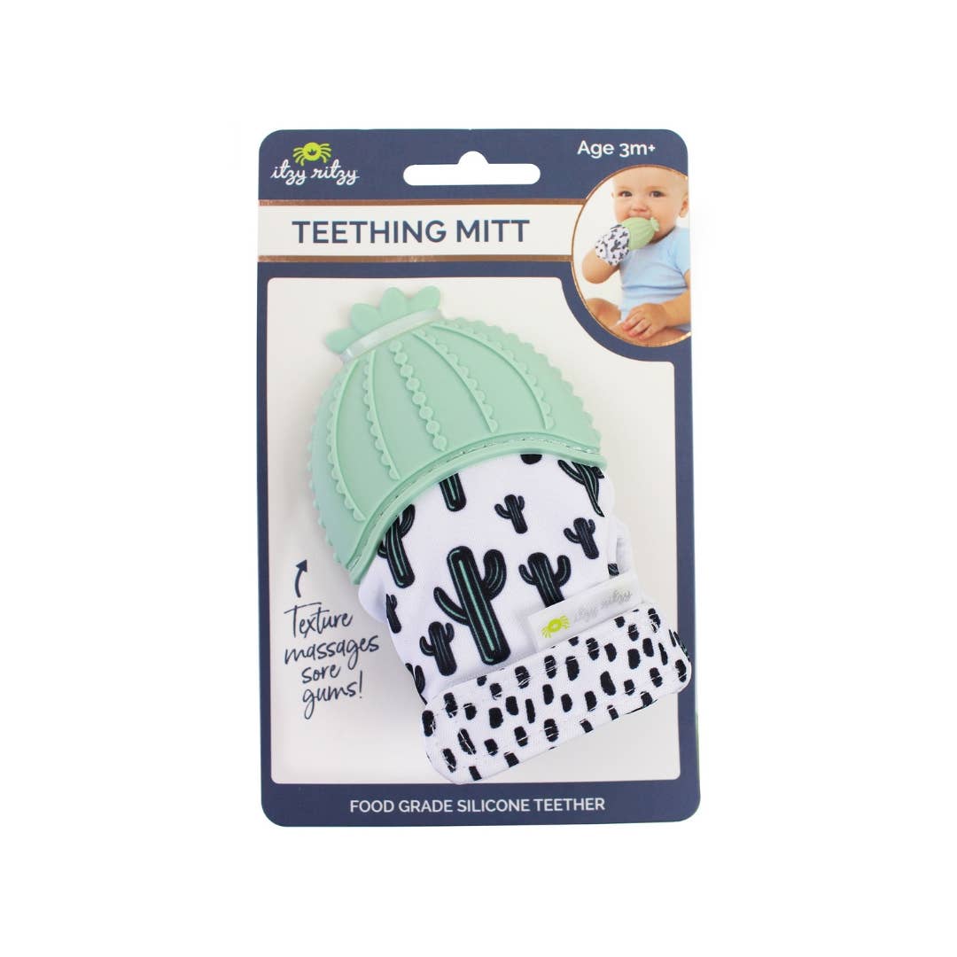 Itzy Mitt™ Silicone Teething Mitts: Lilac Dino