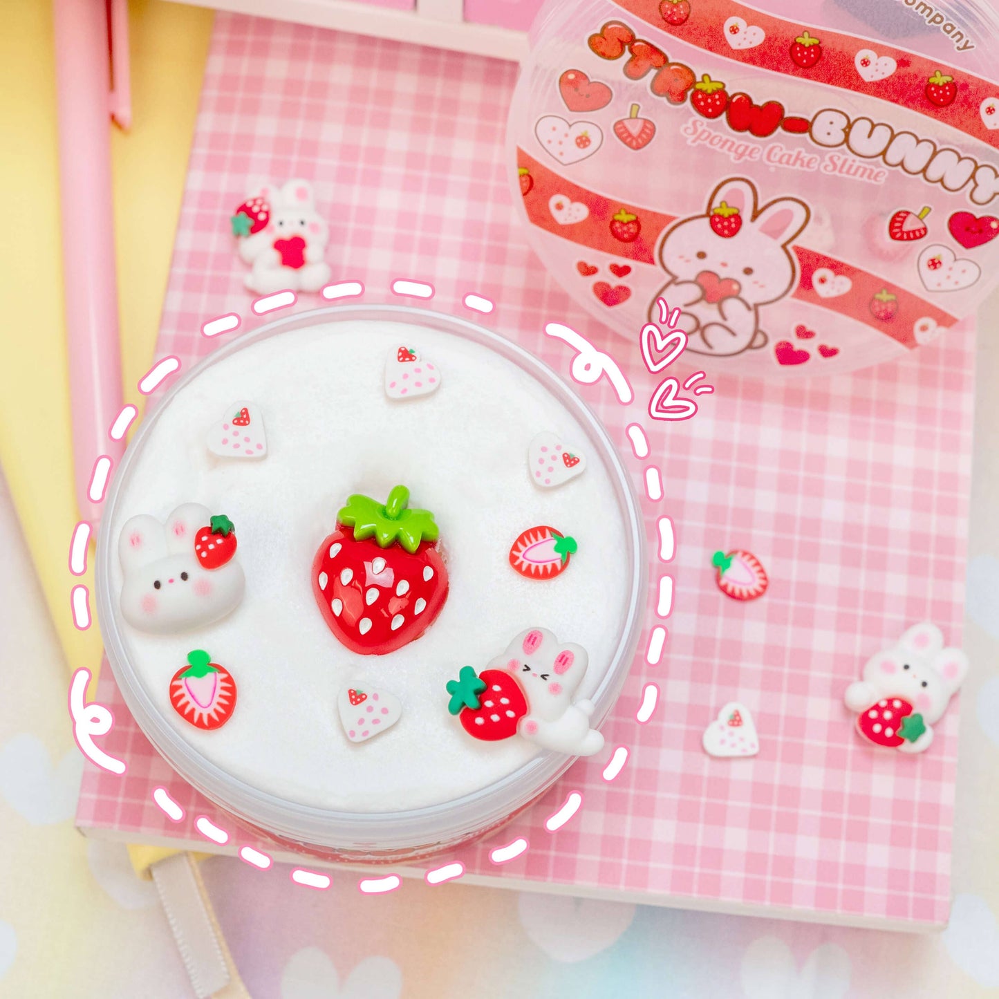 Straw-Bunny Sponge Cake Cloud Slime (4pcs/case)
