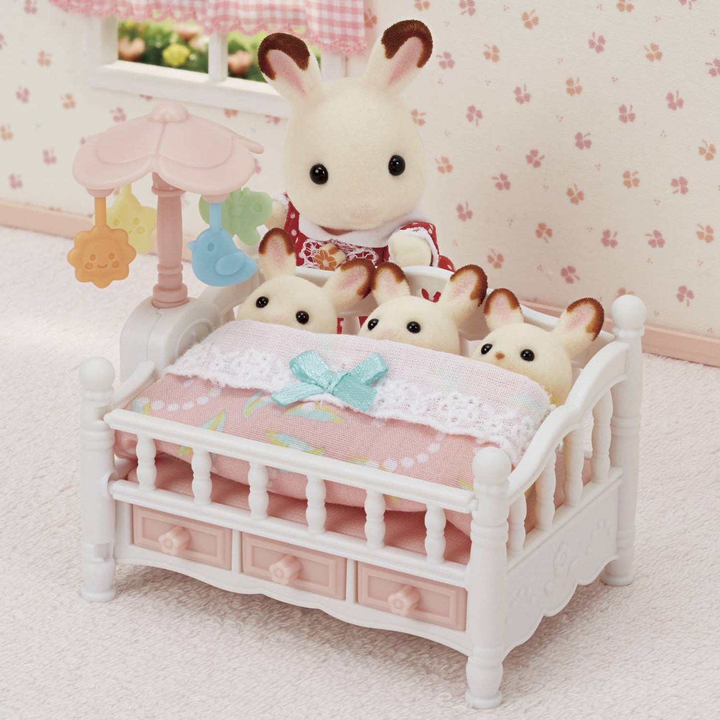 Calico Critters Crib with Mobile, Dollhouse Furniture Set