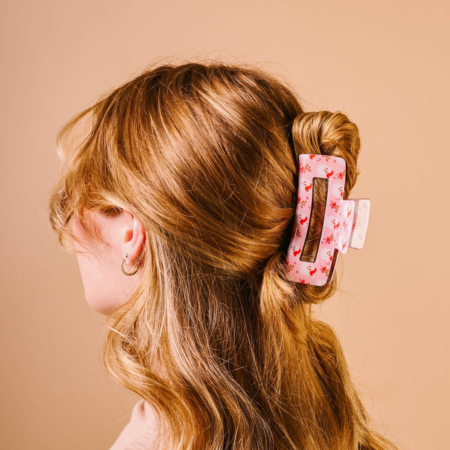 Claw Clip-Holly Jolly Santa