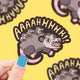 Screaming Crazy Opossum Funny Animal Art Vinyl Sticker