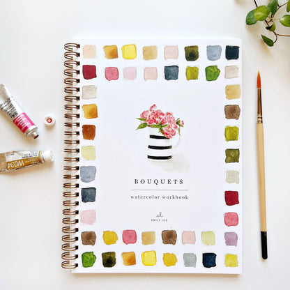 Bouquets watercolor workbook