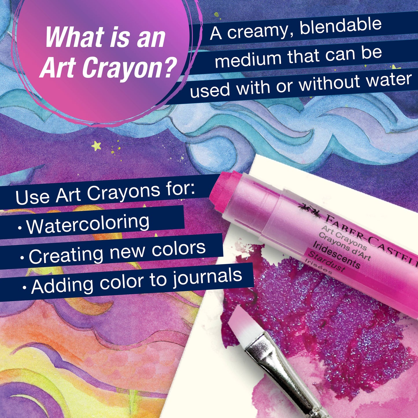 Faber-Castell Art Crayons 15 Ct Iridescents Set