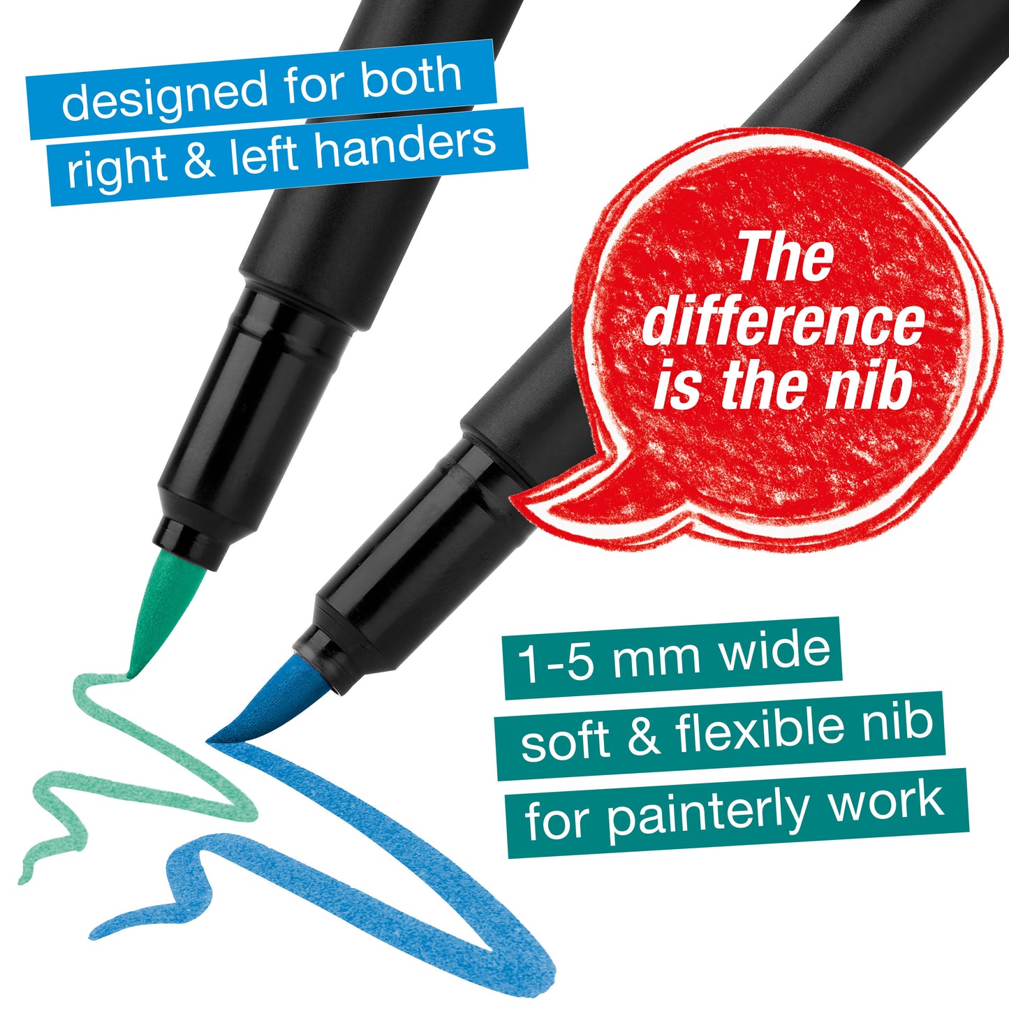 Black Edition Felt Tip Brush Pen Markers  20 Ct Box
